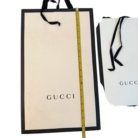Lot of 3 Gucci Shopping Bags – Large & Medium Sizes with Ribbon Handles - Picture 4 of 8